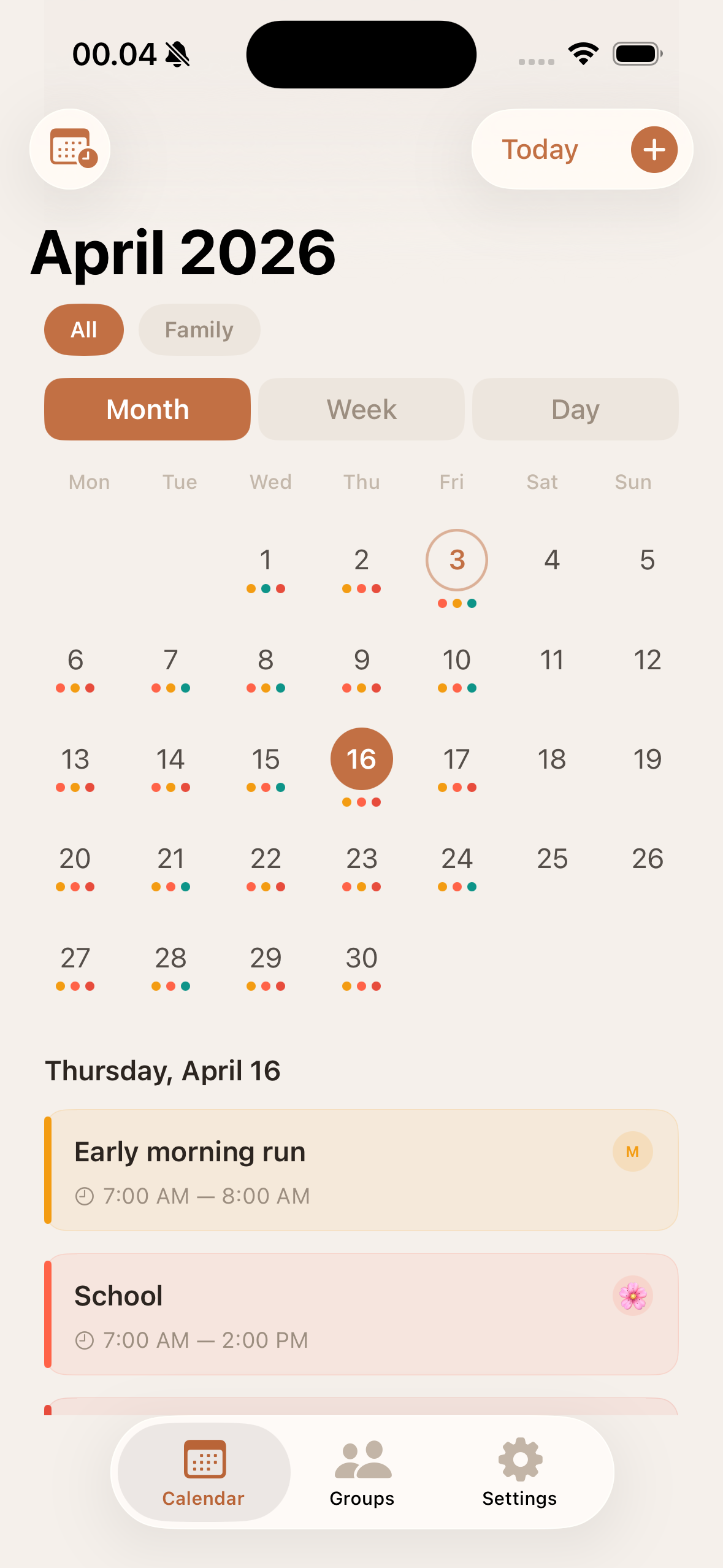 Calandr calendar view